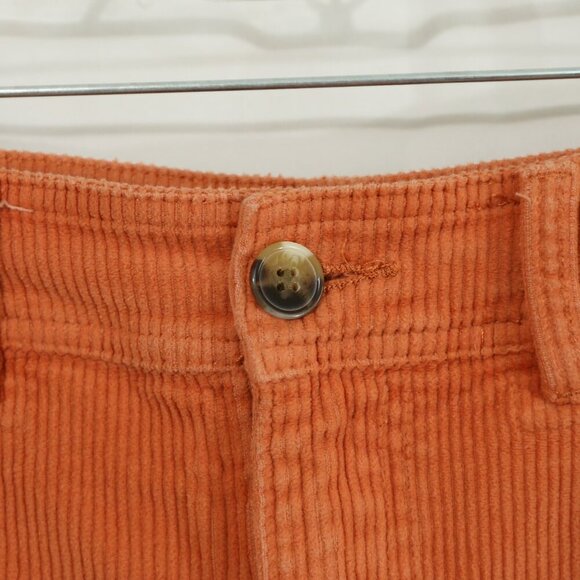 Billabong Women’s Corduroy Wide Leg Pants Orange Rust Cropped Raw Hem Size M - Picture 3 of 9